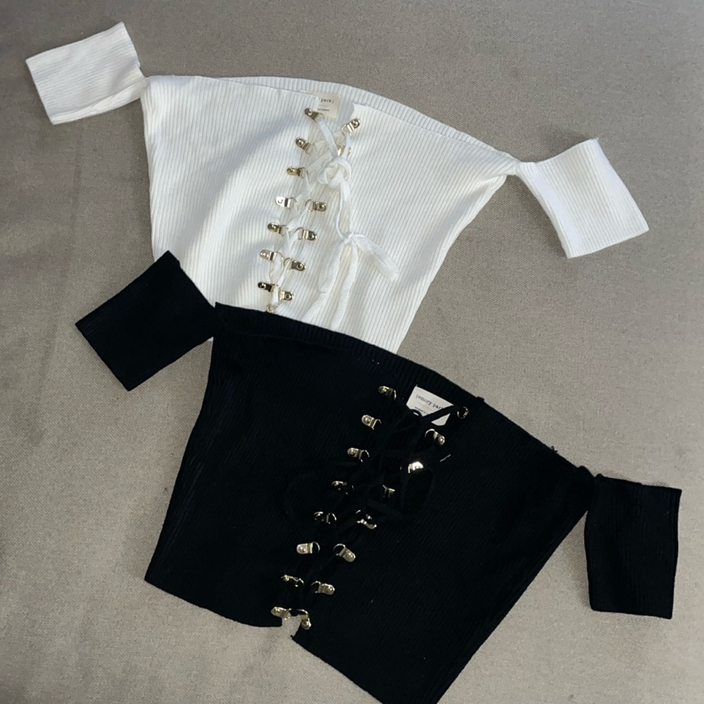 Emory park off the shoulder crop top